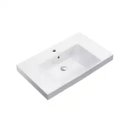 Раковина KERAMA MARAZZI CUBO подвесная\мебельная, 80 см, белая глянцевая, CU.wb.80