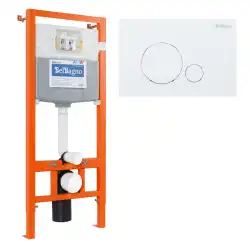 Инсталляция для подвесного унитаза BelBagno BB001-120  с кнопкой смыва BB014-SR-BIANCO