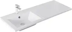 Раковина  Aquanet Персона 120х48 L 169618 левая над стиральной машиной, из литьевого мрамора, Белая