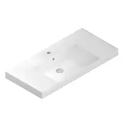 Раковина KERAMA MARAZZI CUBO подвесная\мебельная, 100 см, белая глянцевая, CU.wb.100