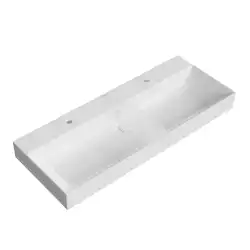 Раковина Kerama Marazzi GRANDE мебельная\подвесная 120, белая глянцевая, два отверстия под смеситель, GR.wb.120.2