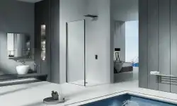 Боковая стенка Good Door COFE SP-90-C-B профиль Черный стекло прозрачное