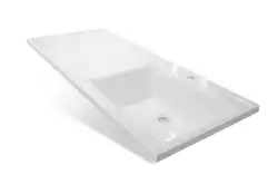 Раковина  Эстет Даллас 120х48 R ФР-00001528 правая над стиральной машиной, из литьевого мрамора, Белая