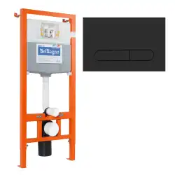Инсталляция для подвесного унитаза BelBagno BB001-120  с кнопкой смыва BB007-PR-NERO.M