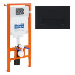 Инсталляция для подвесного унитаза BelBagno BB002-80  с кнопкой смыва BB012-MR-NERO.M