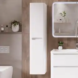 Шкаф-пенал для ванной Grossman Адель 32 подвесной, белый глянцевый (303201)