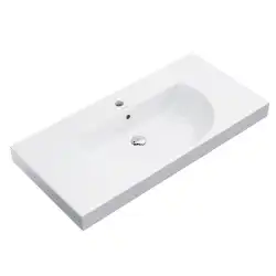 Раковина KERAMA MARAZZI BUONGIORNO подвесная\мебельная, 100 см, белая глянцевая, BG.wb.100