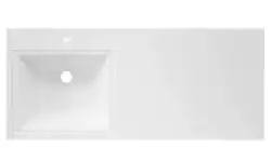 Раковина  BelBagno 120х48 L BB1200/480-LV-MR-L левая над стиральной машиной, из литьевого мрамора, Белая