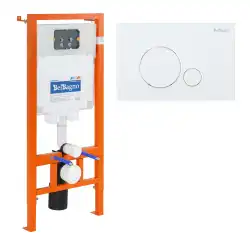 Инсталляция для подвесного унитаза BelBagno BB002-80  с кнопкой смыва BB014-SR-BIANCO