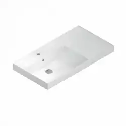 Раковина Kerama Marazzi CUBO левая подвесная\мебельная 90, белая глянцевая, CU.wb.90Lh