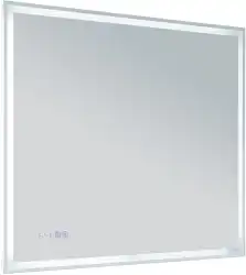 Зеркало Aquanet Оптима 90х75 288966 с подстветкой, сенсорный выключатель с функцией диммера, с подогревом, с цифровым термометром и часами Белый