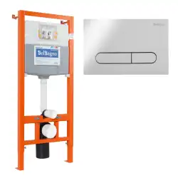 Инсталляция для подвесного унитаза BelBagno BB001-120  с кнопкой смыва BB005-PR-CHROME