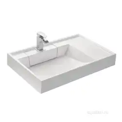 Раковина  Aquaton Рейн 80х50 1A72113KRW010  над стиральной машиной, из литьевого мрамора, Белая