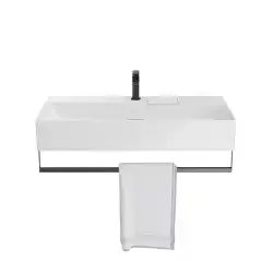 Держатель для полотенец Kerama Marazzi к раковинам LOGICA 90 с крепежом, черный матовый, LO.trl.90\BLK.M