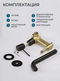 Смеситель для раковины AVS Slimmer 811-102-MB встраиваемый, с внутренней частью, черный матовый