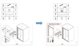 Душевая дверь Aquanet  130 см, SD-1300A, профиль Хром, стекло Прозрачное
