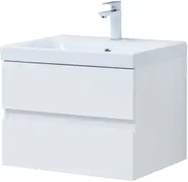 Тумба под раковину Aquanet Беркли 60 белый глянец (2 ящика) 302349