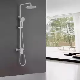 Душевая стойка ABBER Weiss Insel AF8020FWL без излива, белый матовый