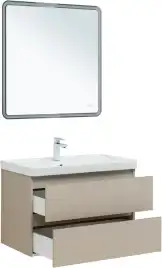 Тумба под раковину Aquanet Вега 2.0 80 бежевый, подвесная, 337943
