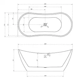 Акриловая ванна Abber 180х80 AB9322, отдельностоящая, Белая глянцевая