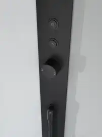 Душевая кабина BelBagno UNO-CAB-A-1-90-C-NERO-Bi-TOP-L , левая, профиль черный матовый