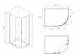 Душевой уголок ABBER Schwarzer Diamant 110х80 см, AG01118B, профиль черный, стекло прозрачное
