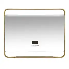 Зеркало Azario Дарья 100х80, АZ-LED013825 с подсветкой, bluetooth, подогрев, золото матовое