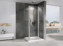 Душевой уголок ABBER Sonnenstrand 140х75 см, AG04140S-S75, профиль хром, стекло прозрачное
