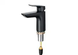 Смеситель с гигиеническим душем Aquatek Вега AQ1012MB, однорычажный, цвет Черный матовый