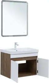 Тумба под раковину Aquanet Оптима 70 дуб рустикальный/белый сатин, 344792