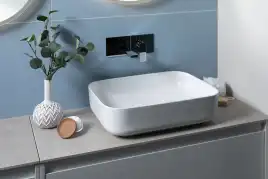 Раковина накладная Aquanet SOUL-1 50х40х13,5 прямоугольная, Белая глянцевая