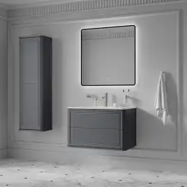 Тумба с раковиной IDDIS Oxford Neo 80, подвесная, Темно-серый, OXN80D0i95K