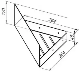 Полка Aquanet Магнум Н 28x28 черная матовая, угловая, 341536