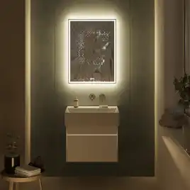 Тумба под раковину Kerama Marazzi LOGICA 60 см, LOG.60.2\WHT подвесная, Белая глянцевая