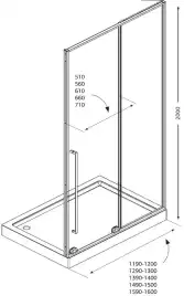 Душевая дверь Allen Brau Fantasy 140 3.11008.31 черный матовый