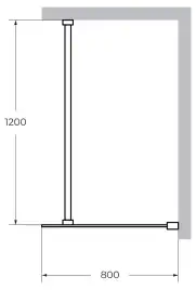 Душевая перегородка CEZARES LIBERTA-L-1-80-120-GR-Cr стекло Тонированное (графит), профиль Хром
