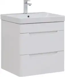 Тумба под раковину Aquanet София 60 белый глянец (2 ящика) 288905
