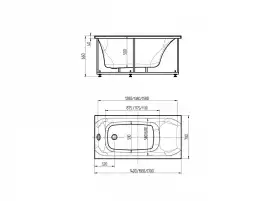 Акриловая ванна Aquatek Альфа 150х70 ALF150-0000043, Белая