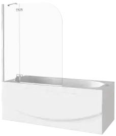 Шторка на ванну Good Door SCREEN 2Н-100-C-CH 100 см, ПД00093, профиль Хром, стекло Прозрачное