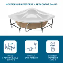 Акриловая ванна Santek Сан-Паулу 150х150 1WH302399  Белая