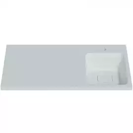 Раковина  Madera Kamilla 100х48 R 4627173210560 правая над стиральной машиной, из литьевого мрамора, Белая