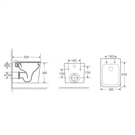 Подвесной унитаз Azario Boca AZ-2002 безободковый, с сиденьем микролифт, Белый глянцевый