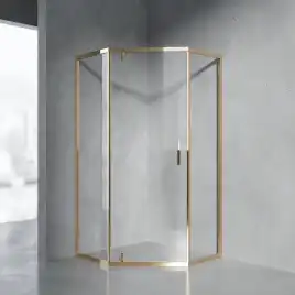 Душевой уголок AVS Трапеция Слим 100x100 профиль золото, стекло прозрачное, 803-0001-195-1010-GG-T