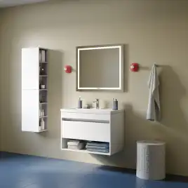 Тумба с раковиной IDDIS Zodiac X 80, подвесная, Белая, ZDX80WNi95K