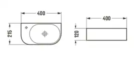 Раковина Ceramalux 78204RB 400х215х120 Подвесная цвет Черный
