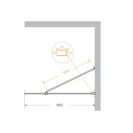 Душевая перегородка универсальная LIBERTA-L-1-TB-95-C-NERO стекло Прозрачное, профиль Черный