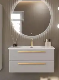 Тумба под раковину Cezares ECO-CER-N 120 см, ECO-CER-N-1200-2C-SO-GCO-P (без ручек), Серо-Бежевый Матовый