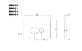 Инсталляция для подвесного унитаза BelBagno BB026 с кнопкой смыва BB081CR
