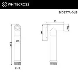 Гигиенический душ WHITECROSS Y brushed gold BIDETTA-GLB, Золото брашированное