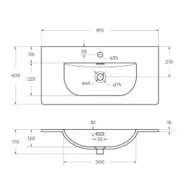 Тумба под раковину BelBagno UNO-MINI-800-2C-SO-GSO подвесная, Темно-Серый Матовый